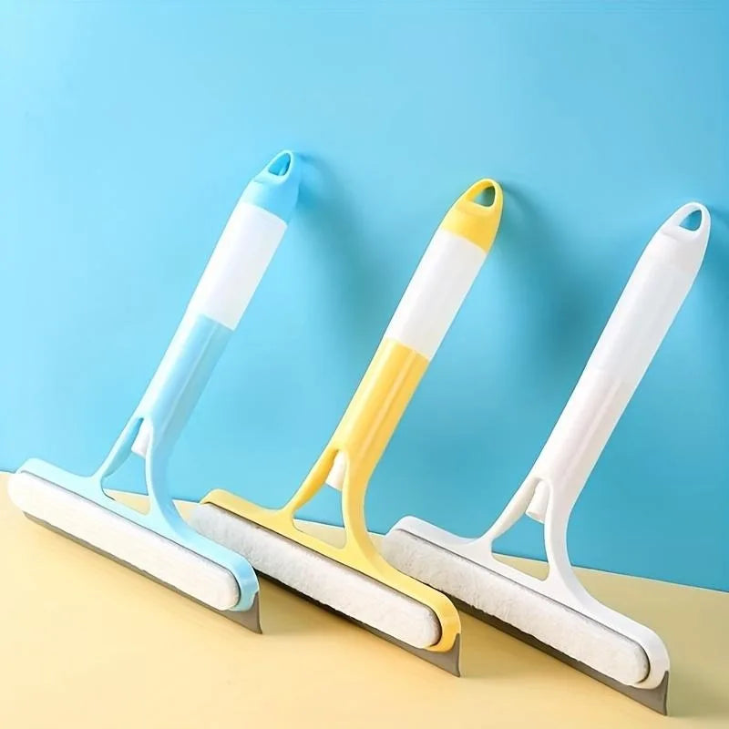 Limpiacristales multifunción con spray — cepillo para ventanas y espejos