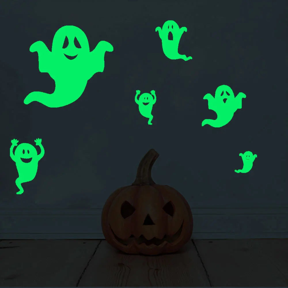 Pegatinas luminosas de Halloween para ventanas — ojos brillantes en la oscuridad