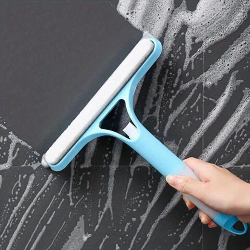 Limpiacristales multifunción con spray — cepillo para ventanas y espejos