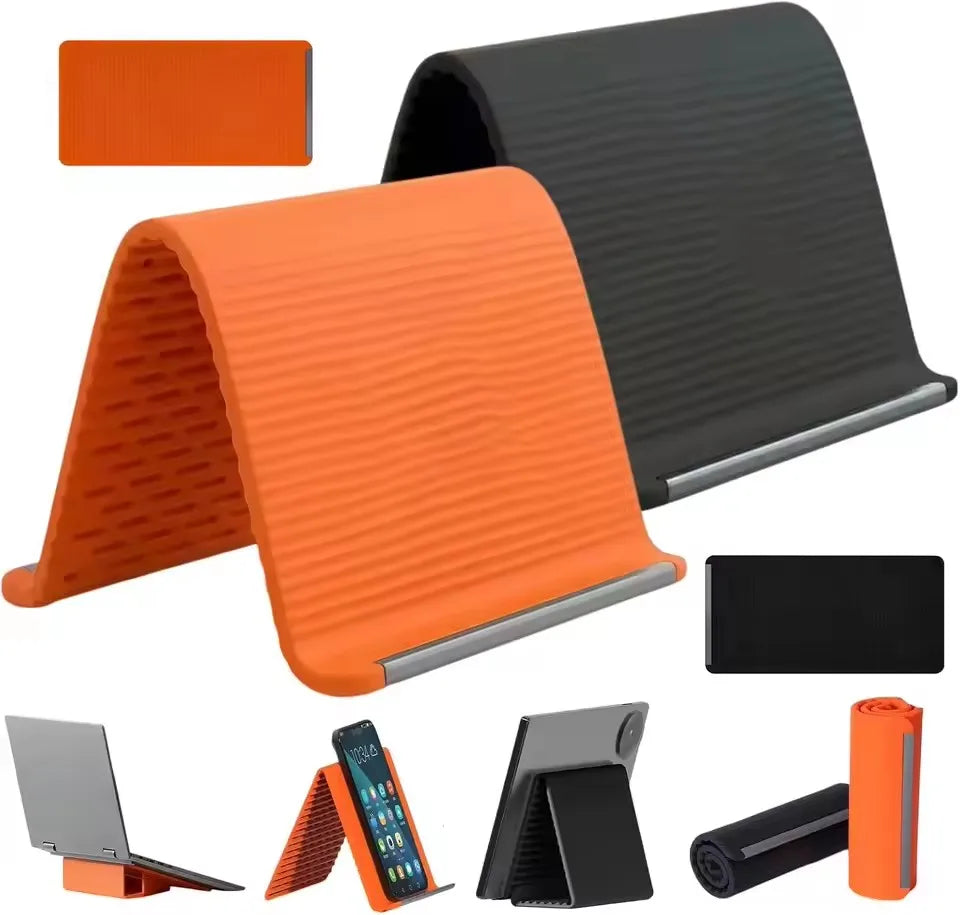 Flexible and foldable silicone phone stand — adjustable and portable