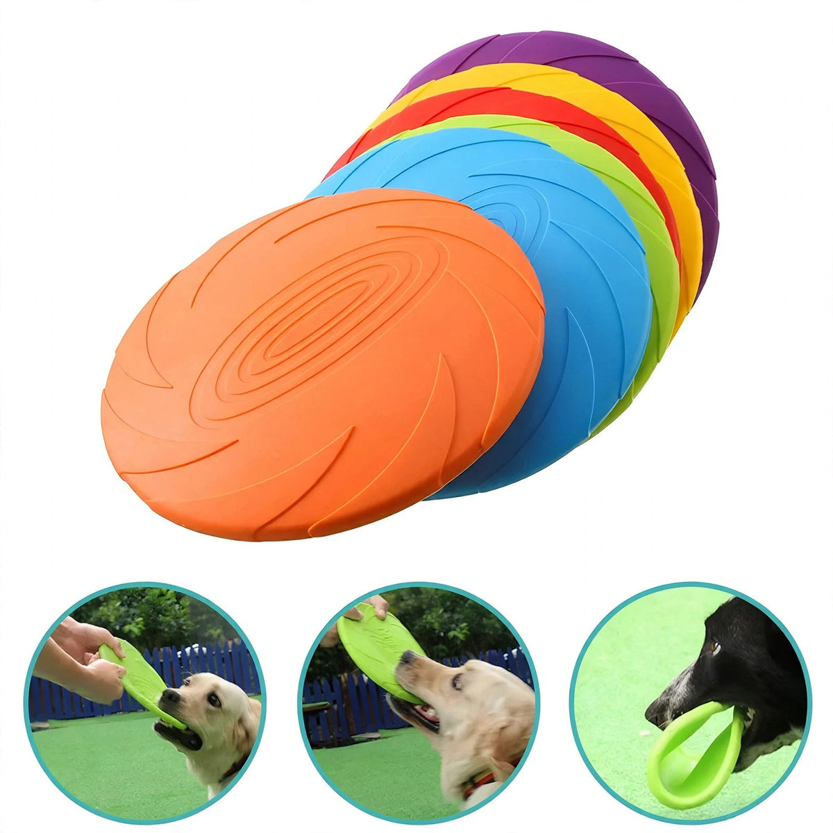 Silikon-Flugscheibe für Hunde — robust, flexibel und mehrfarbig