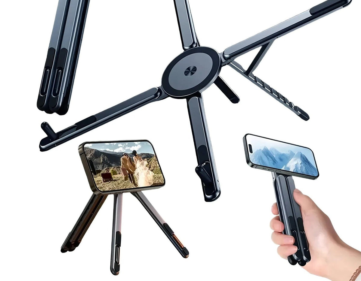 Soporte magnético 3 en 1 con palo selfie plegable — para móvil